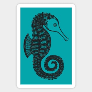 Seahorse Ink Art - cute marine animal design Magnet